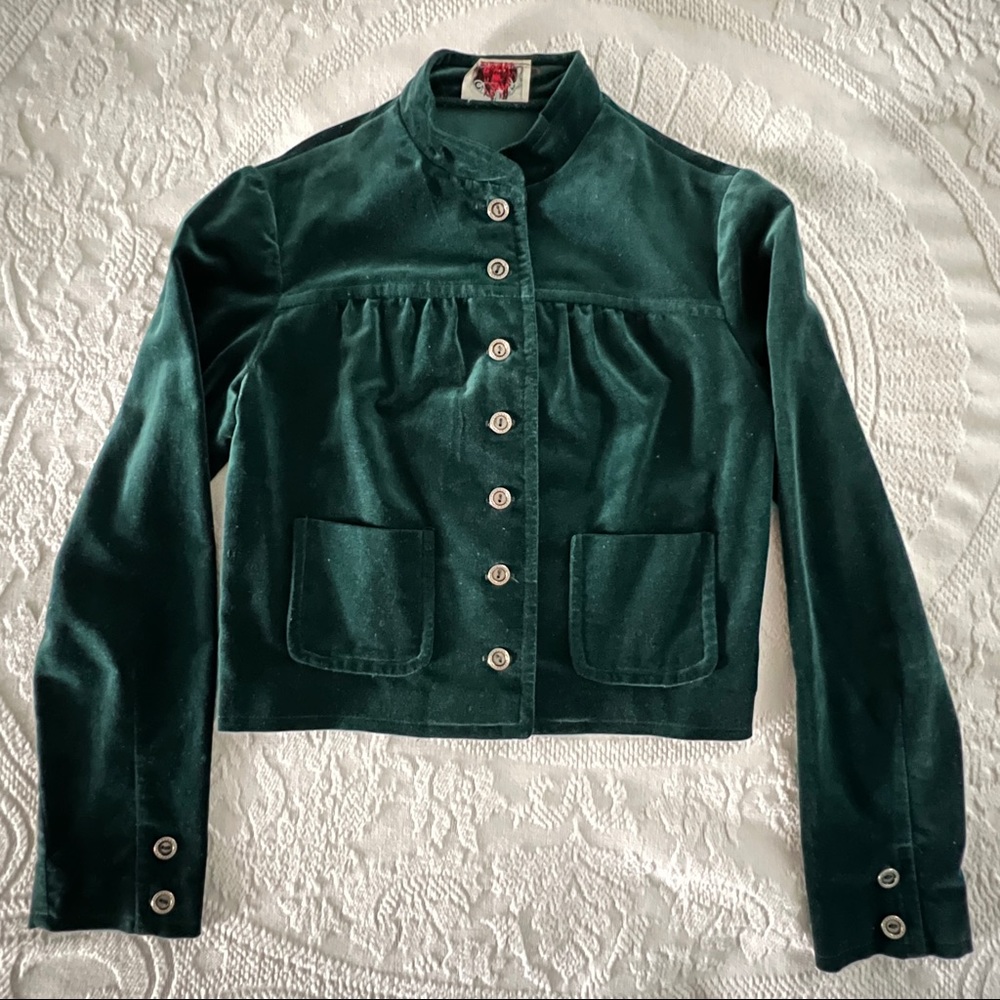 💚VINTAGE Lanz Originals green velvet jacket with pockets perfect condition!!!💚